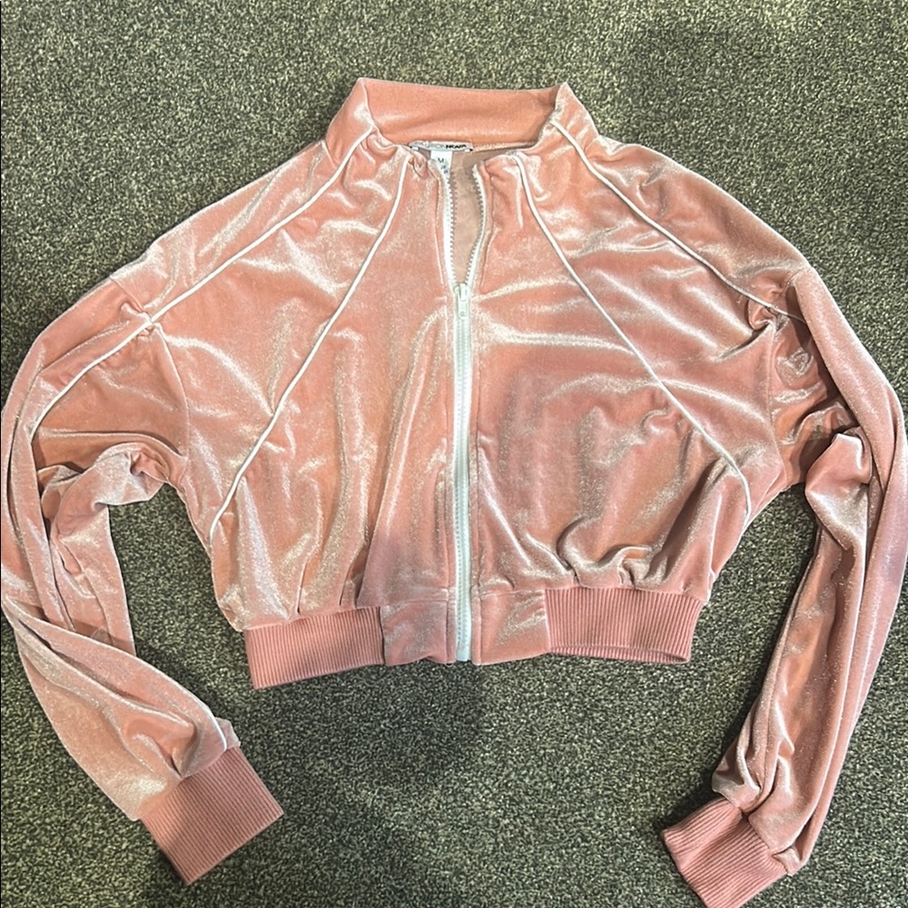 Fashion Nova Pink Velvet Sweatshirt